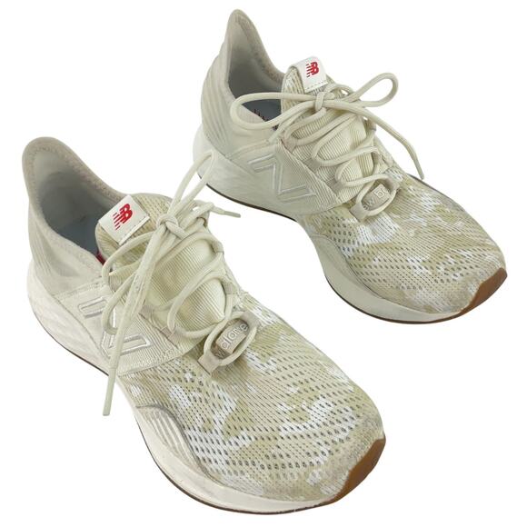 New Balance Cream/White Camo Mesh Athletic Shoes Women’s Size 7 Preowned - Picture 1 of 7